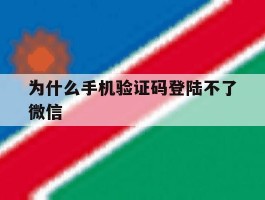 为什么手机验证码登陆不了微信