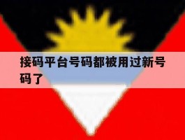 接码平台号码都被用过新号码了