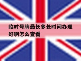 临时号牌最长多长时间办理好啊怎么查看