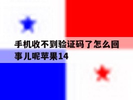 手机收不到验证码了怎么回事儿呢苹果14的简单介绍