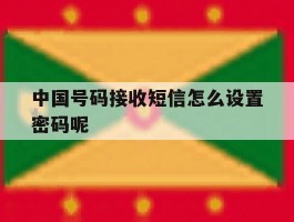 中国号码接收短信怎么设置密码呢