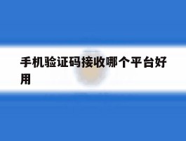 手机验证码接收哪个平台好用