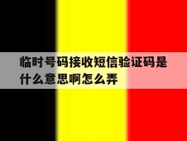 临时号码接收短信验证码是什么意思啊怎么弄