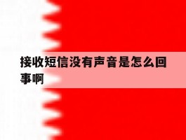 接收短信没有声音是怎么回事啊