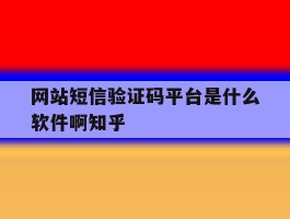 网站短信验证码平台是什么软件啊知乎的简单介绍