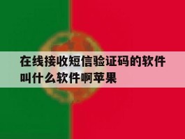 在线接收短信验证码的软件叫什么软件啊苹果