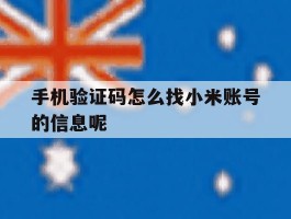 手机验证码怎么找小米账号的信息呢