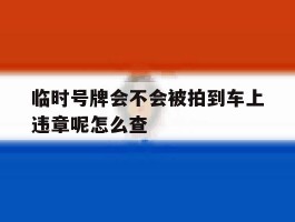 临时号牌会不会被拍到车上违章呢怎么查