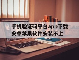 手机验证码平台app下载安卓苹果软件安装不上