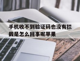 包含手机收不到验证码也没有拦截是怎么回事呢苹果的词条
