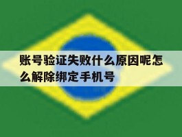 账号验证失败什么原因呢怎么解除绑定手机号