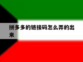 拼多多的链接码怎么弄的出来