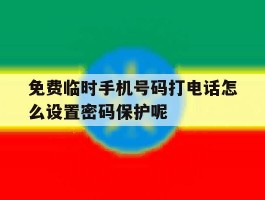 包含免费临时手机号码打电话怎么设置密码保护呢的词条