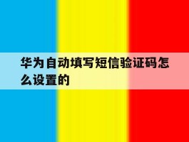 华为自动填写短信验证码怎么设置的