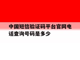 中国短信验证码平台官网电话查询号码是多少