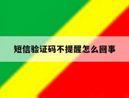 短信验证码不提醒怎么回事
