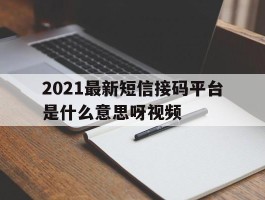 2021最新短信接码平台是什么意思呀视频