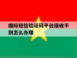 国际短信验证码平台接收不到怎么办理