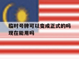 临时号牌可以变成正式的吗现在能用吗