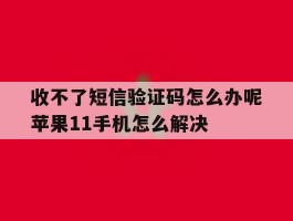 收不了短信验证码怎么办呢苹果11手机怎么解决的简单介绍