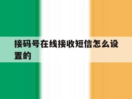 接码号在线接收短信怎么设置的