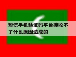 短信手机验证码平台接收不了什么原因造成的的简单介绍