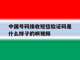 中国号码接收短信验证码是什么样子的啊视频的简单介绍
