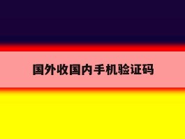 国外收国内手机验证码
