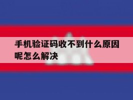 手机验证码收不到什么原因呢怎么解决