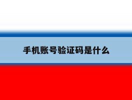 手机账号验证码是什么