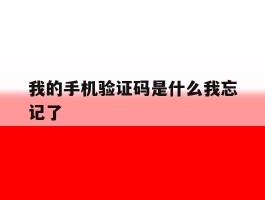 我的手机验证码是什么我忘记了