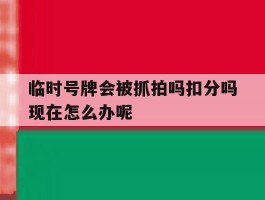 包含临时号牌会被抓拍吗扣分吗现在怎么办呢的词条
