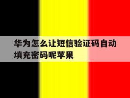 华为怎么让短信验证码自动填充密码呢苹果