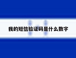 我的短信验证码是什么数字