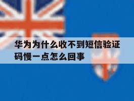 华为为什么收不到短信验证码慢一点怎么回事