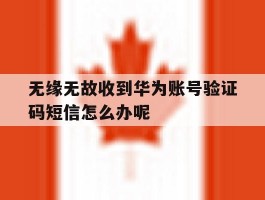关于无缘无故收到华为账号验证码短信怎么办呢的信息