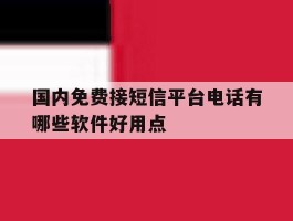 国内免费接短信平台电话有哪些软件好用点的简单介绍