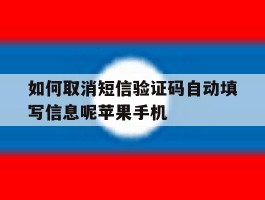 关于如何取消短信验证码自动填写信息呢苹果手机的信息